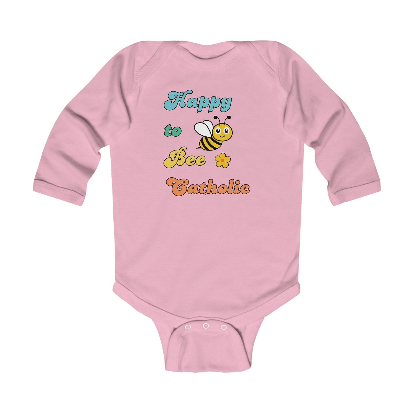 Happy to Bee Catholic | Boy & Girl Long Sleeve Bodysuit