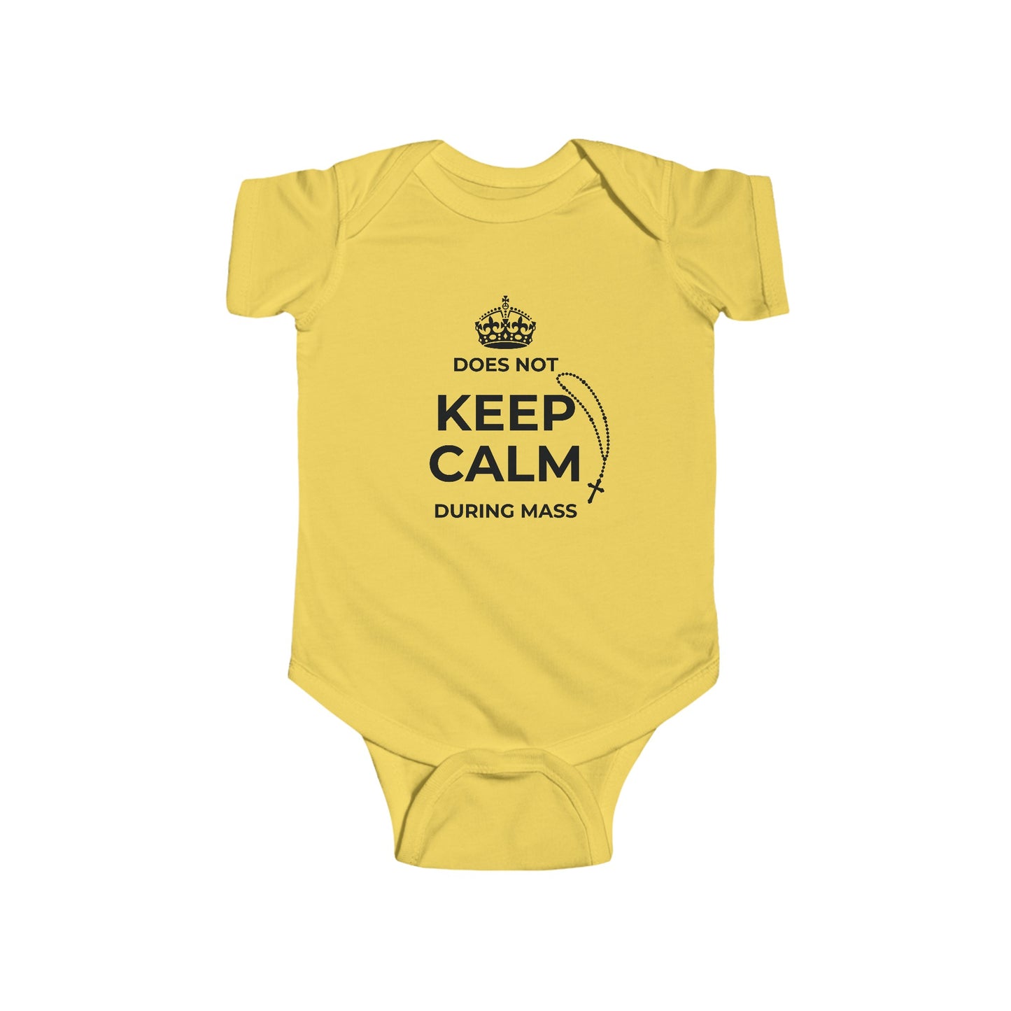 Does Not Keep Calm During Mass | Boy & Girl Bodysuit