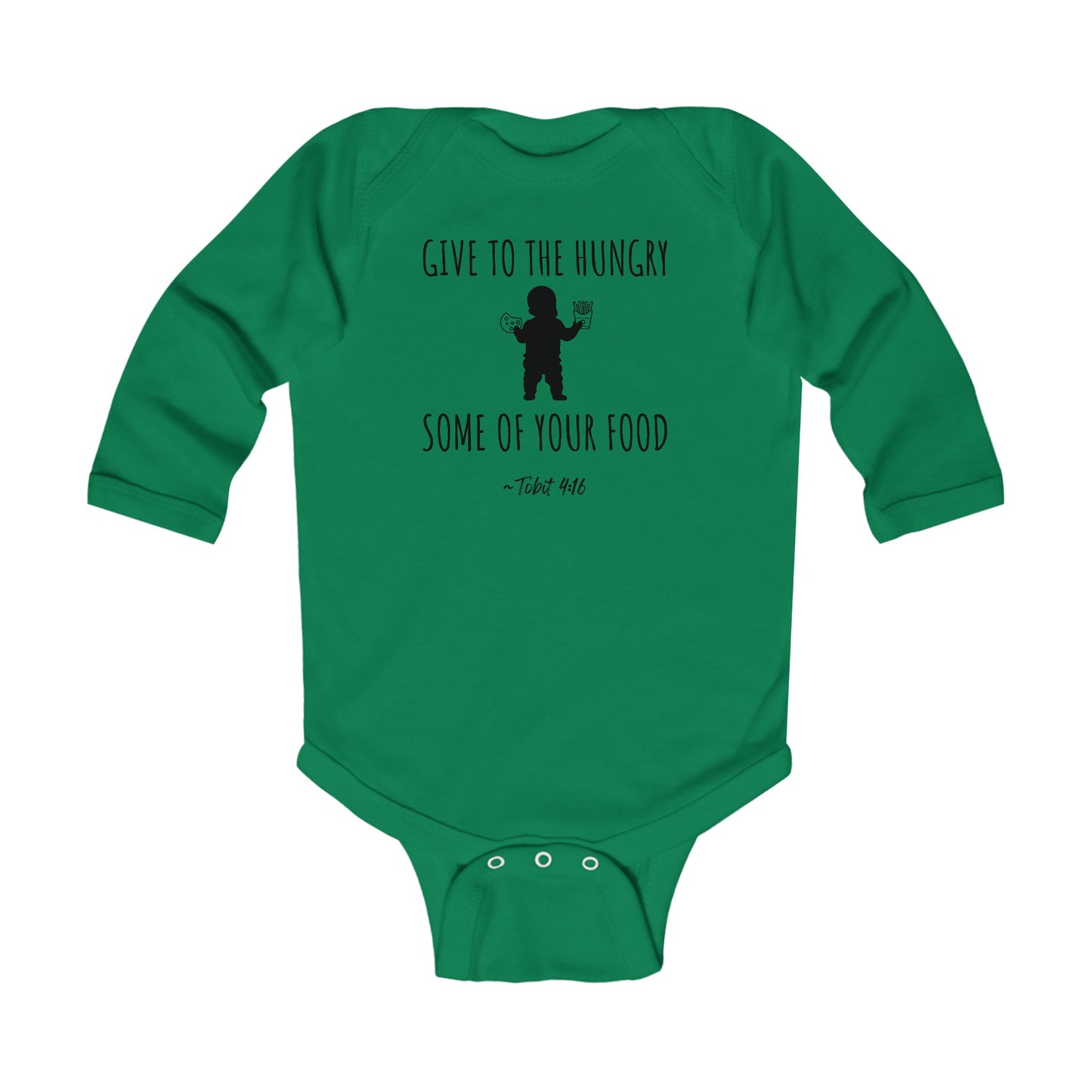Give to the Hungry Some of Your Food | Boy & Girl Long Sleeve Bodysuit