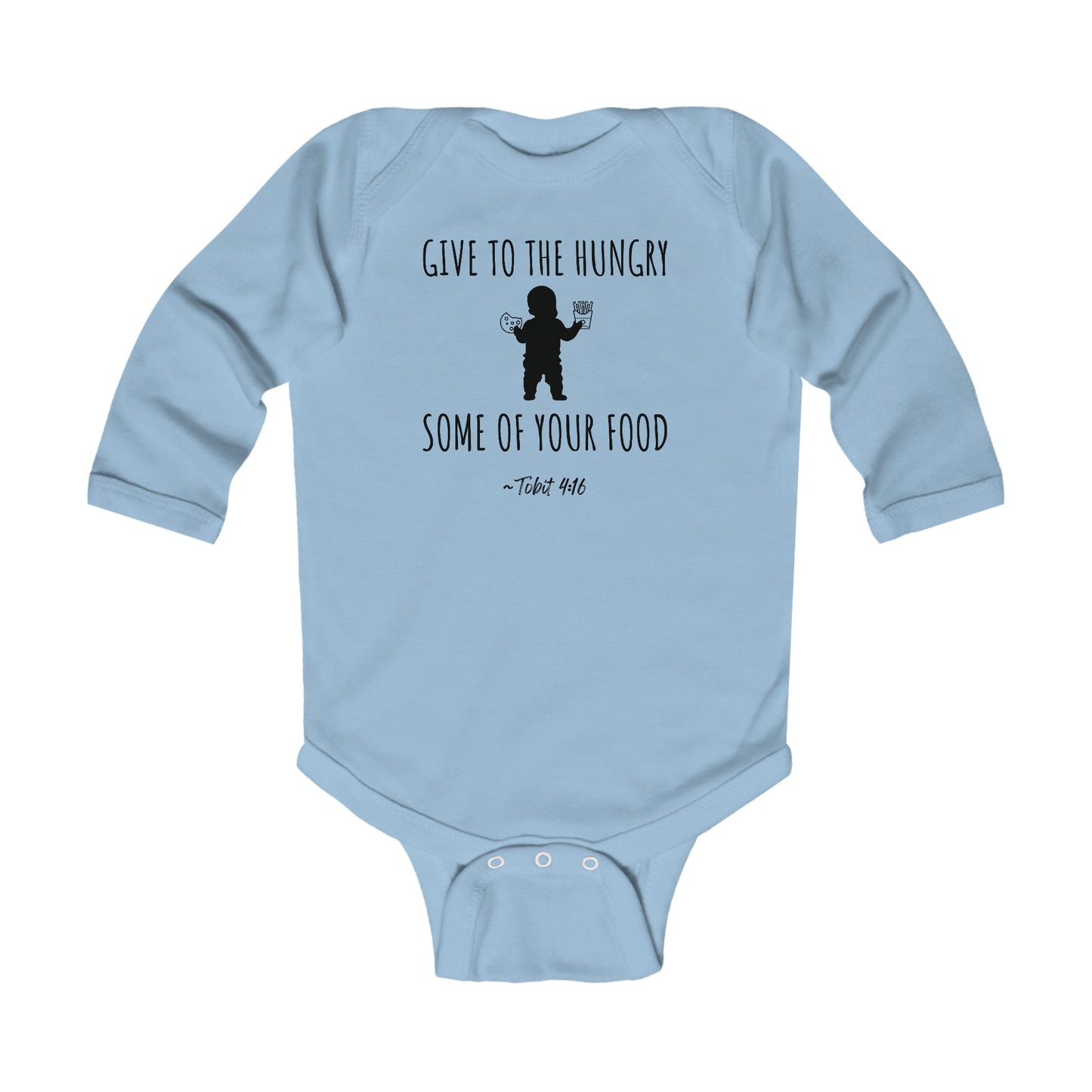 Give to the Hungry Some of Your Food | Boy & Girl Long Sleeve Bodysuit