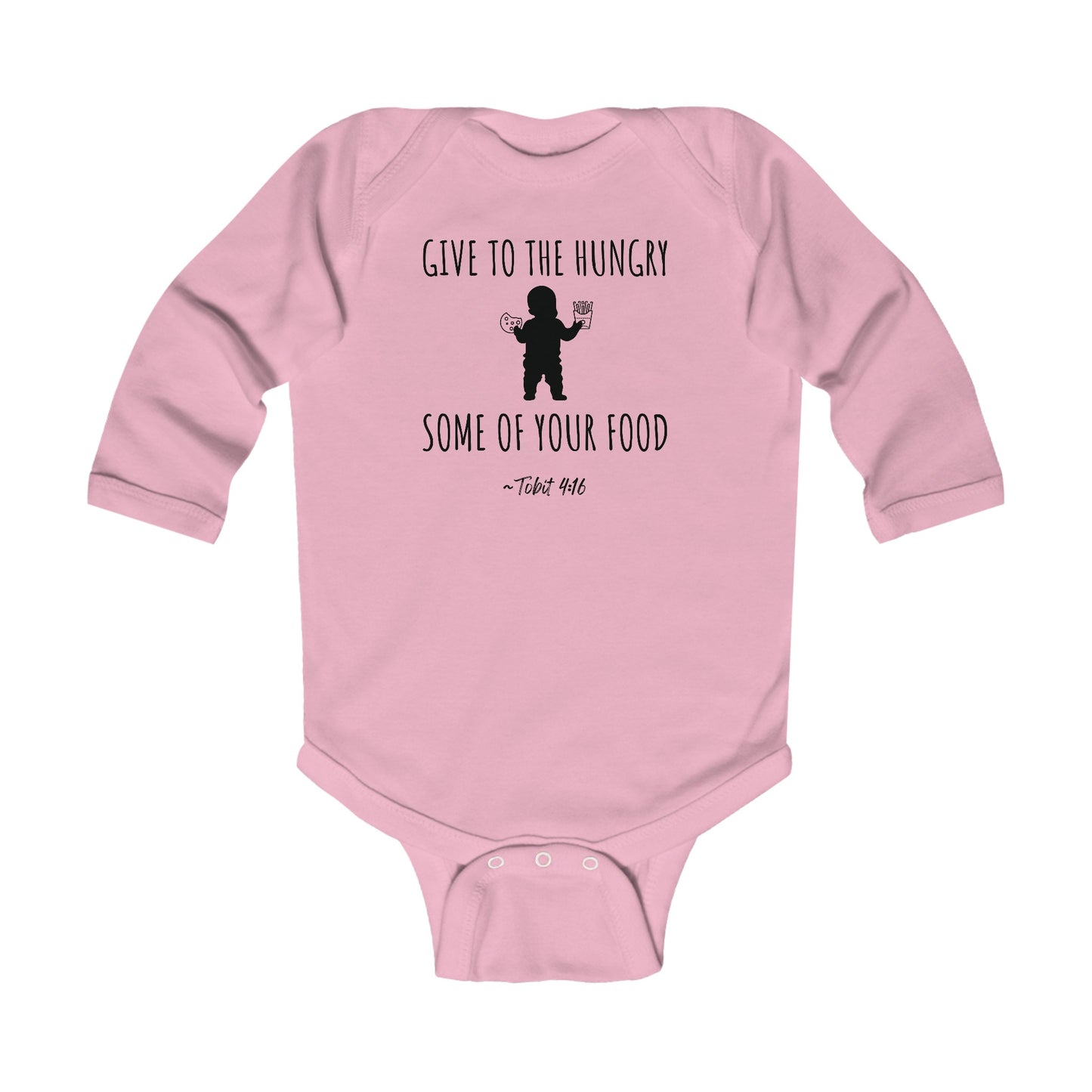 Give to the Hungry Some of Your Food | Boy & Girl Long Sleeve Bodysuit