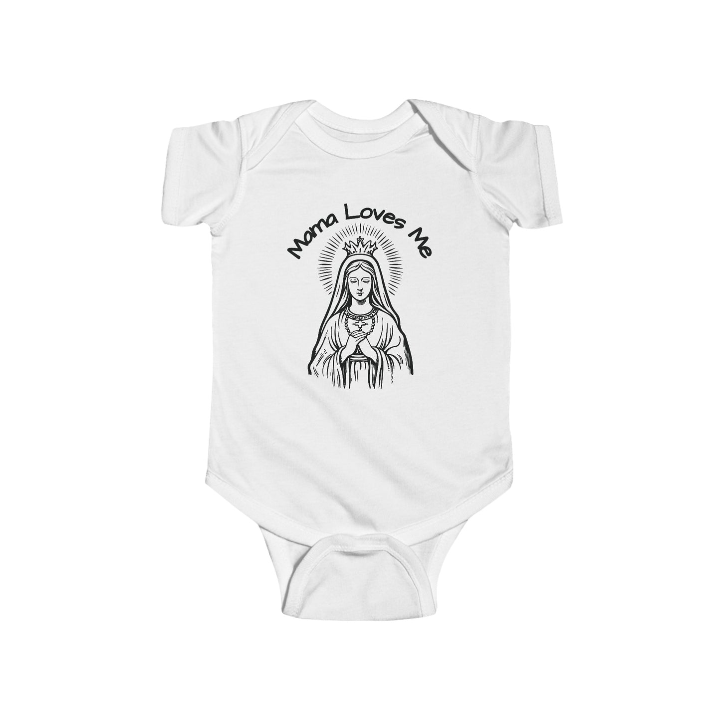 Mama Loves Me—Our Lady Queen of Heaven | Boy & Girl Bodysuit