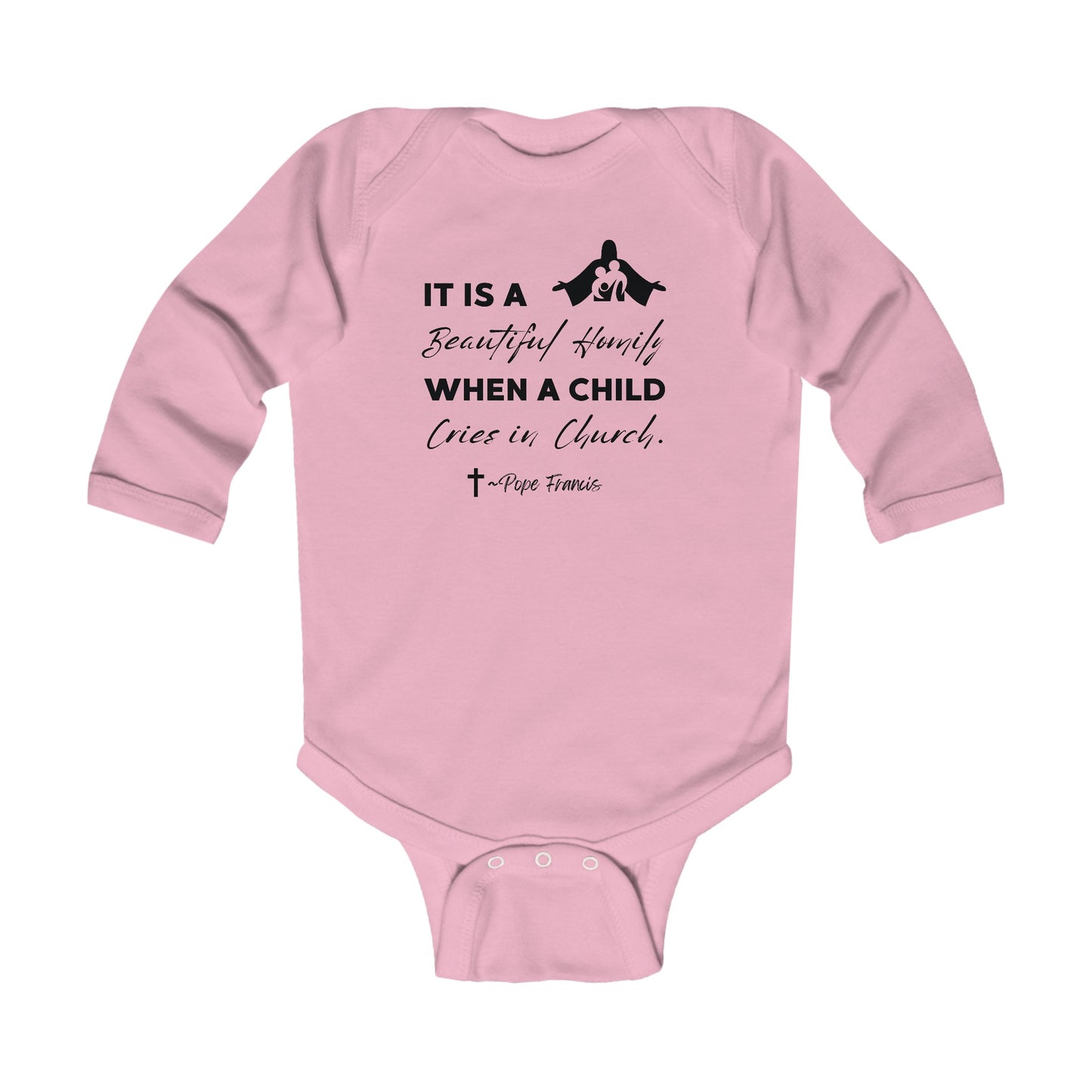 Beautiful When a Child Cries in Church | Boy & Girl Long Sleeve Bodysuit