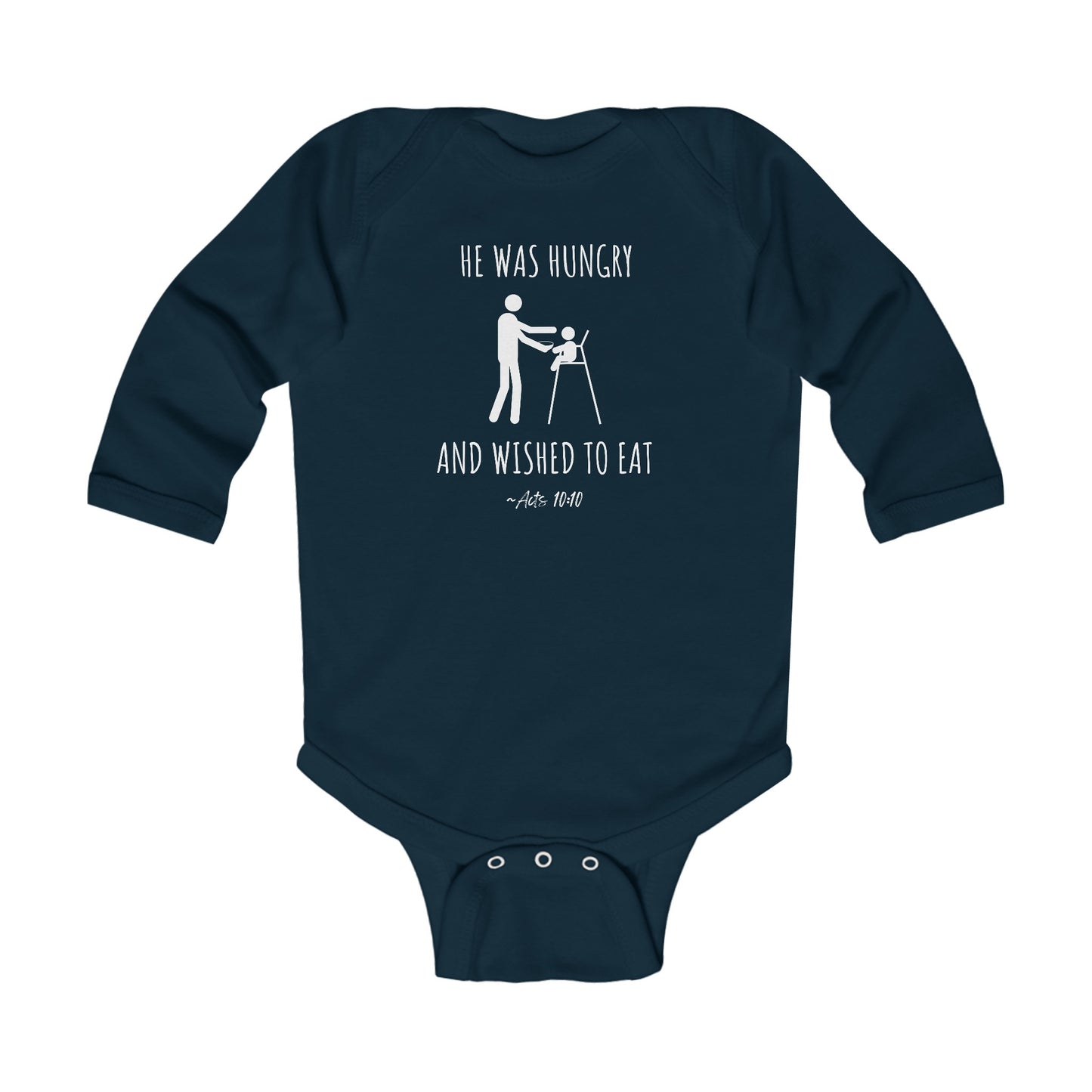 He Was Hungry and Wished to Eat | Boy & Girl Long Sleeve Bodysuit