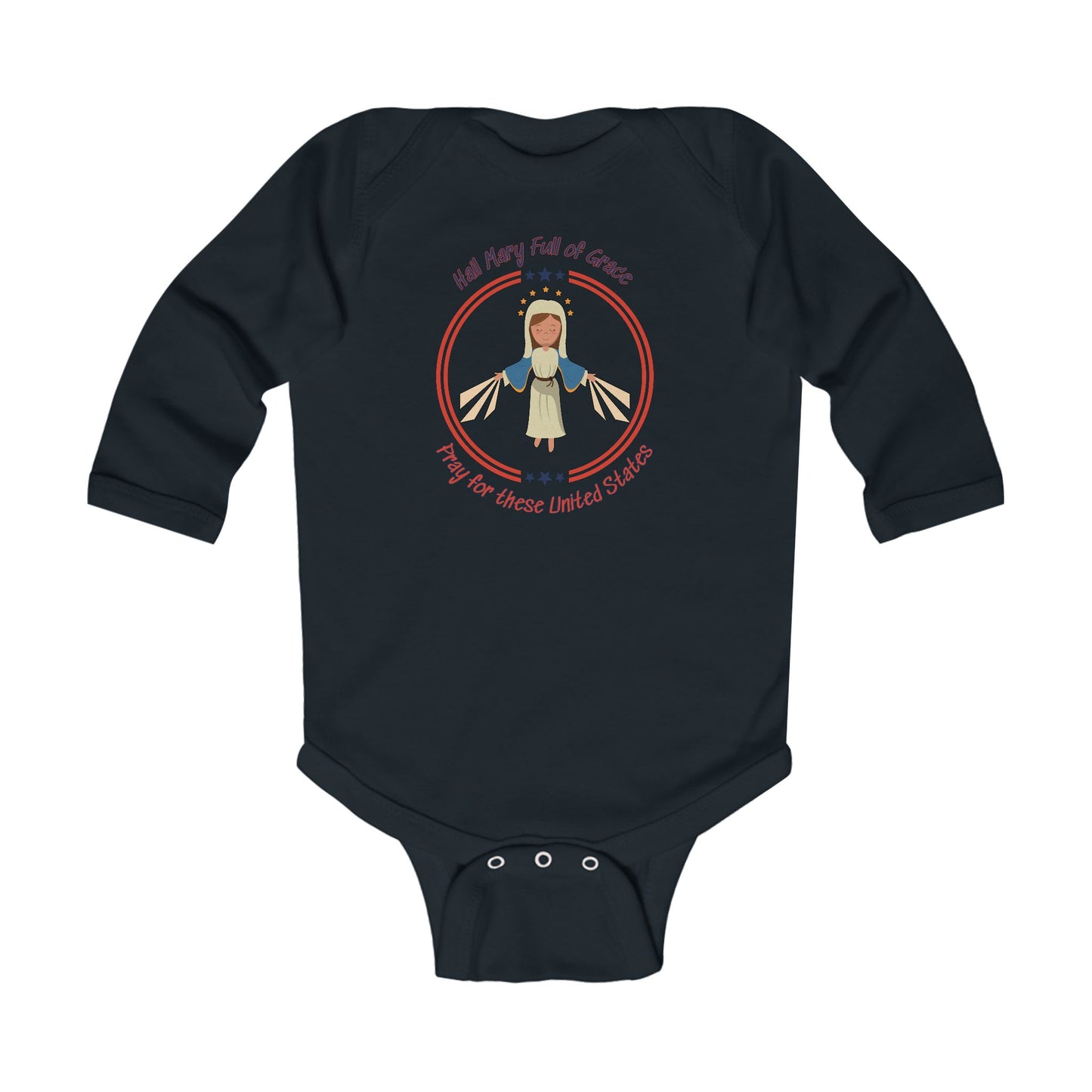 Immaculate Conception - Patroness of the USA | Boy & Girl Long Sleeve Bodysuit