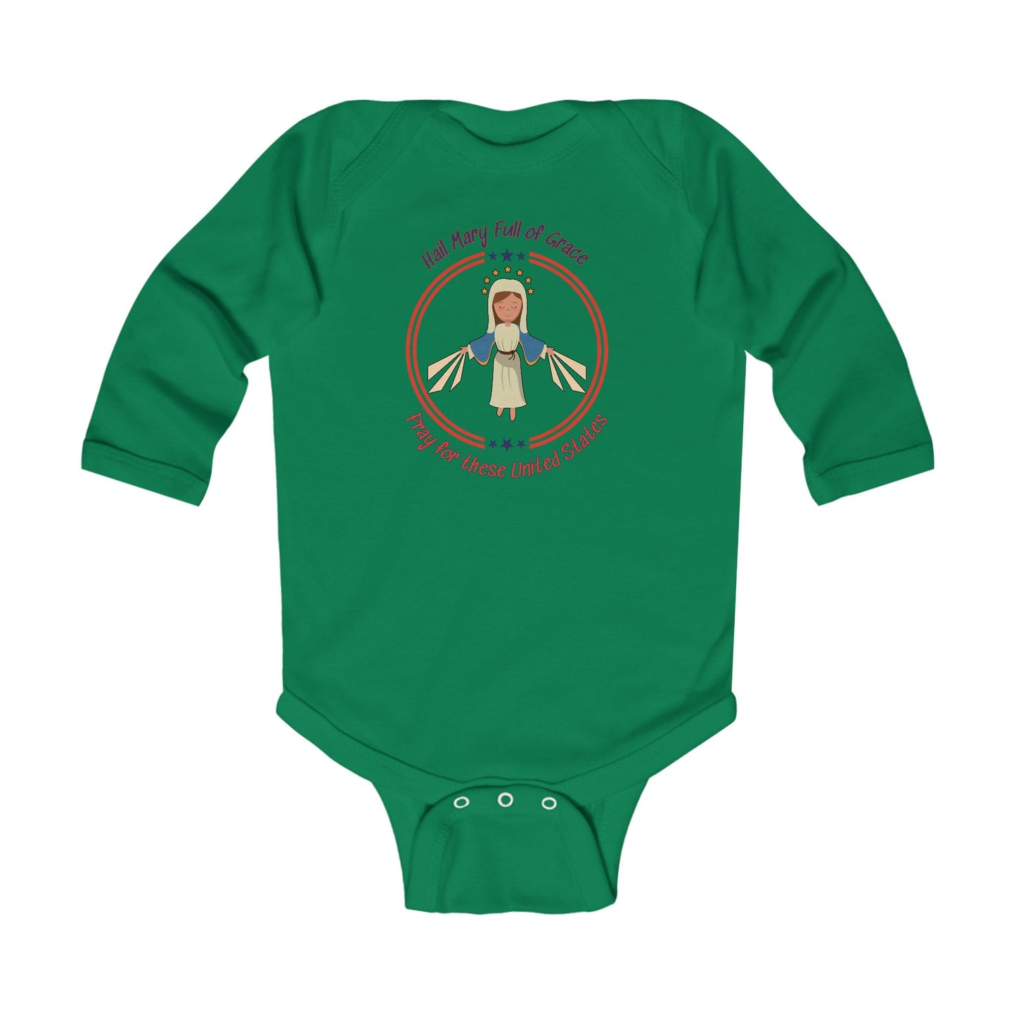Immaculate Conception - Patroness of the USA | Boy & Girl Long Sleeve Bodysuit