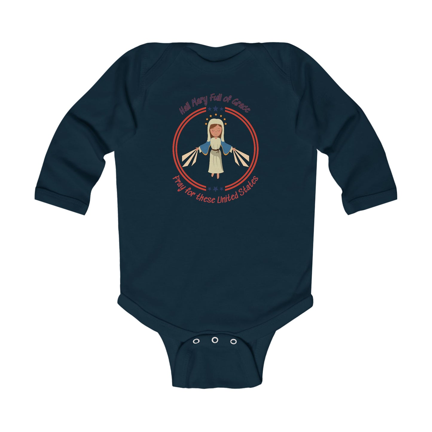 Immaculate Conception - Patroness of the USA | Boy & Girl Long Sleeve Bodysuit