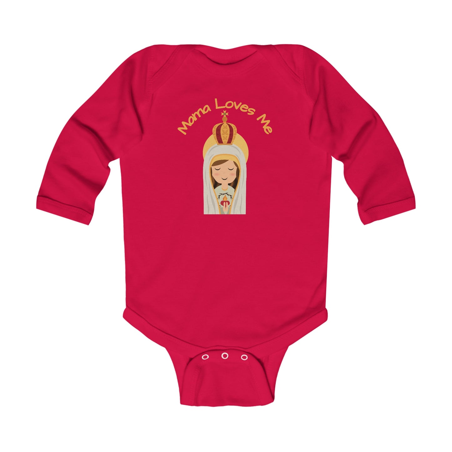 Mama Loves Me—Our Lady of Fatima | Boy & Girl Long Sleeve Bodysuit
