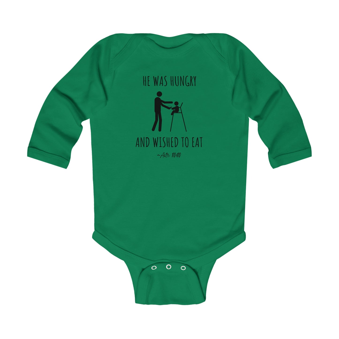 He Was Hungry and Wished to Eat | Boy & Girl Long Sleeve Bodysuit