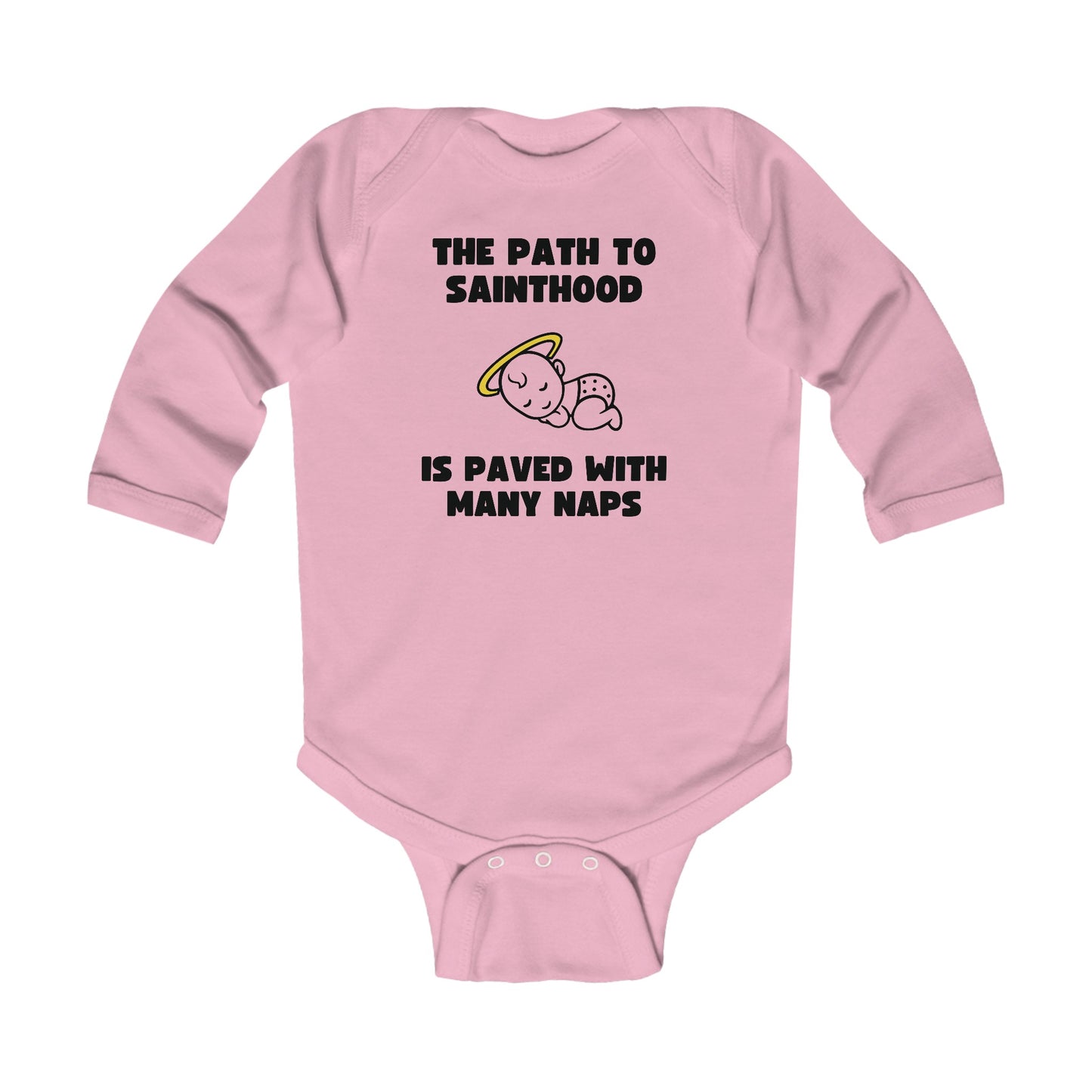 The Path to Sainthood Is Paved With Many Naps | Boy & Girl Long Sleeve Bodysuit