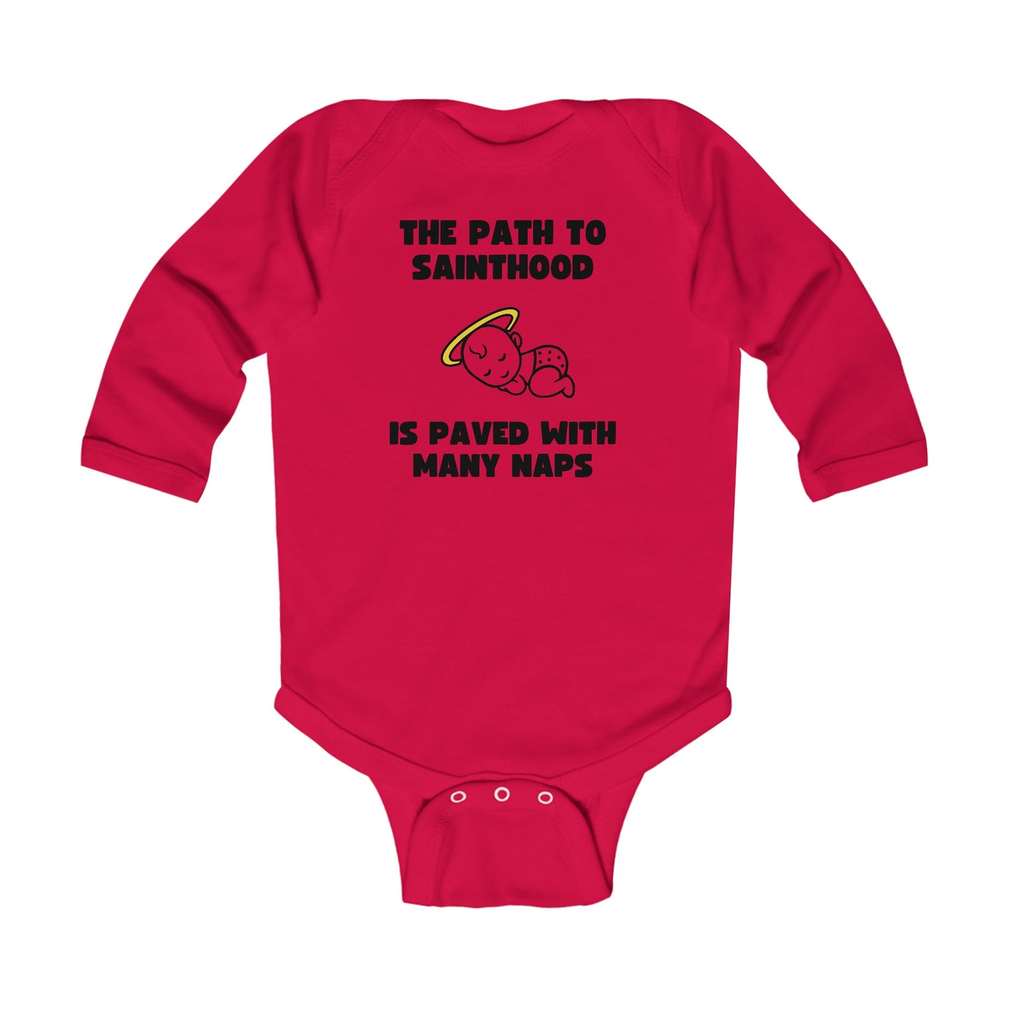 The Path to Sainthood Is Paved With Many Naps | Boy & Girl Long Sleeve Bodysuit