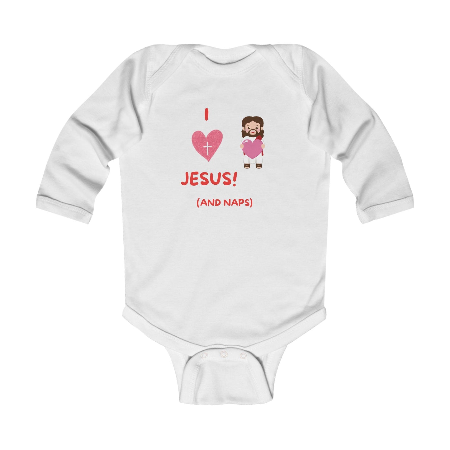 I Love Jesus and Naps | Boy & Girl Long Sleeve Bodysuit