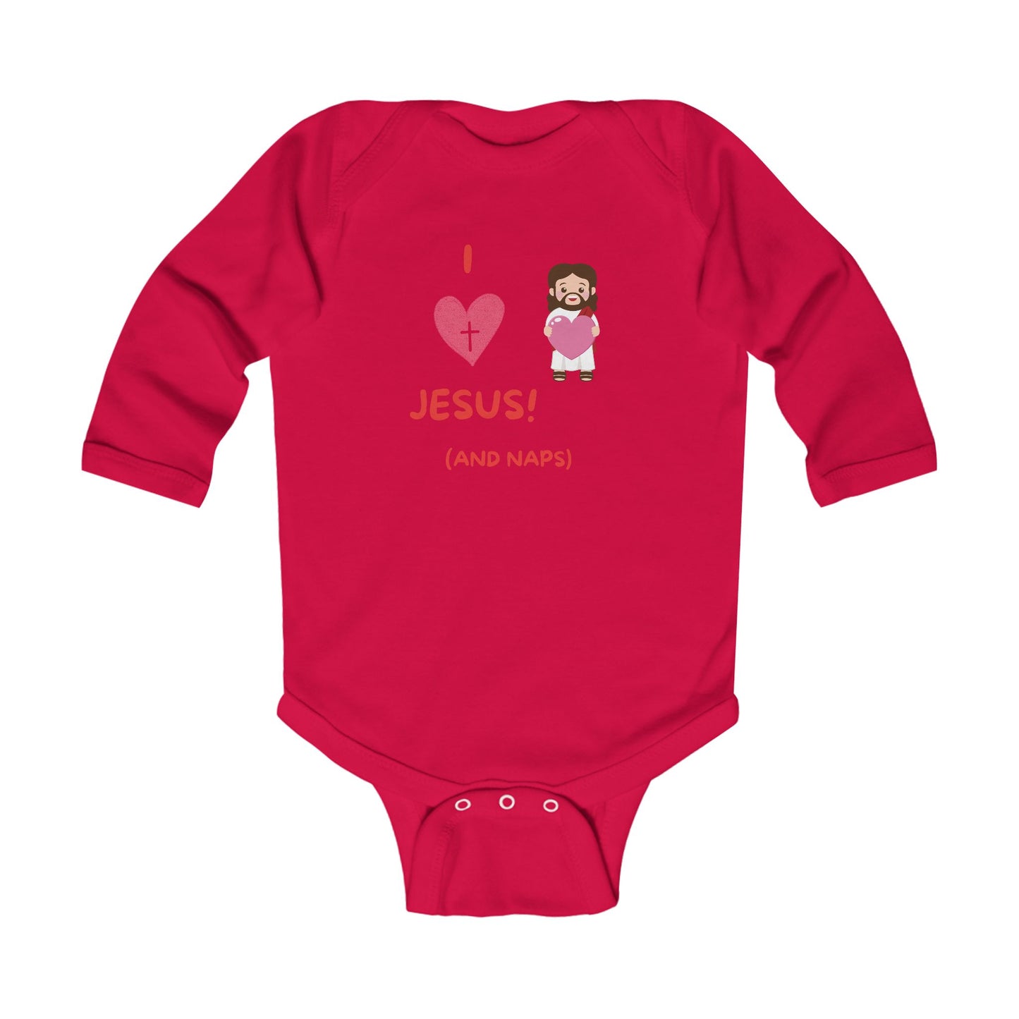 I Love Jesus and Naps | Boy & Girl Long Sleeve Bodysuit