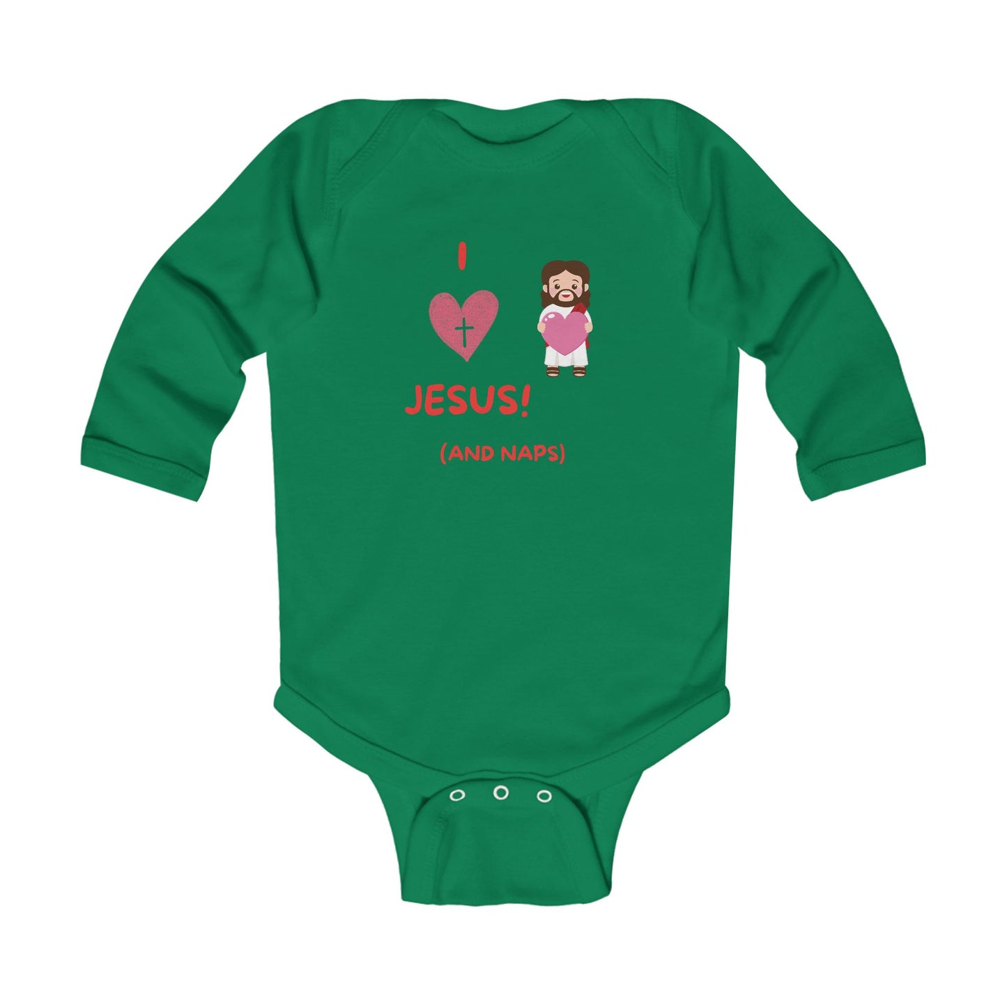 I Love Jesus and Naps | Boy & Girl Long Sleeve Bodysuit