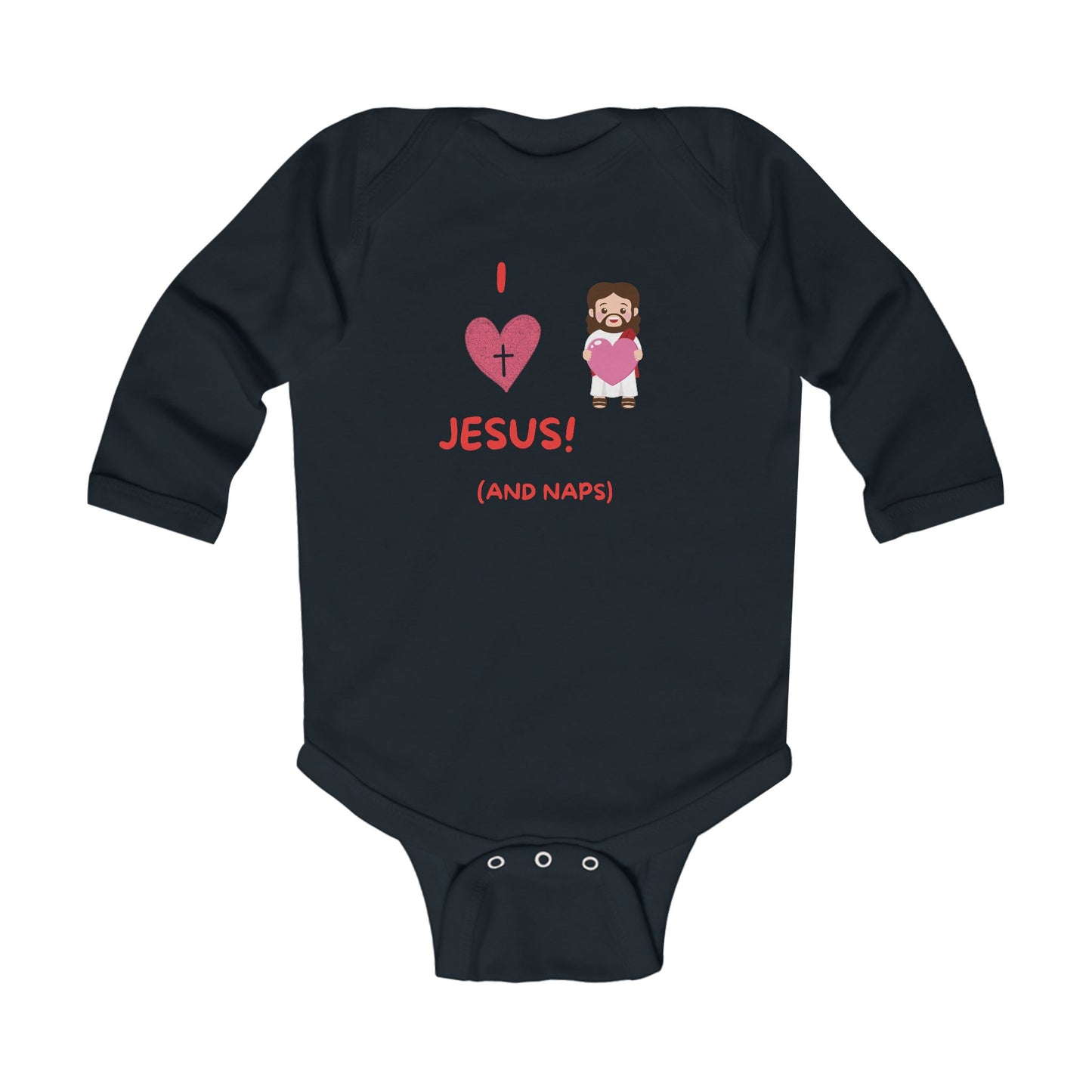 I Love Jesus and Naps | Boy & Girl Long Sleeve Bodysuit