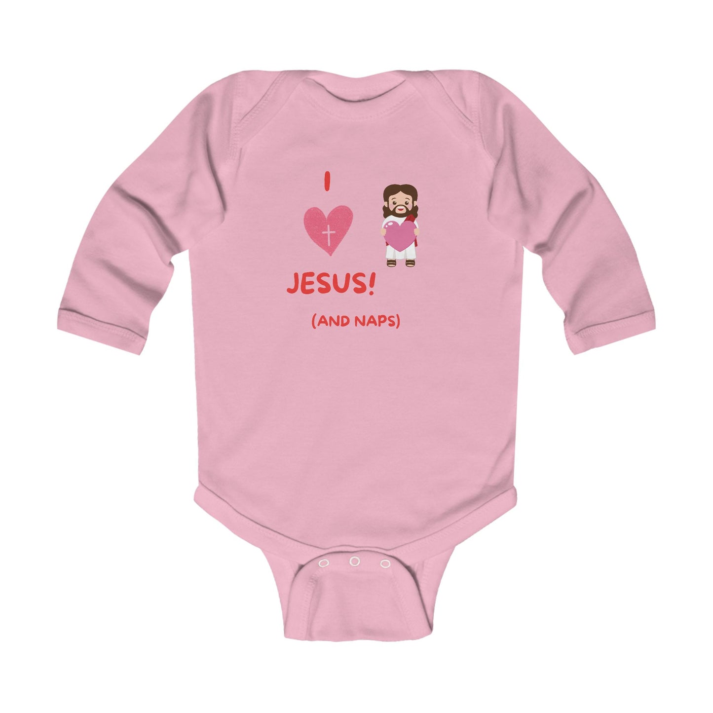 I Love Jesus and Naps | Boy & Girl Long Sleeve Bodysuit