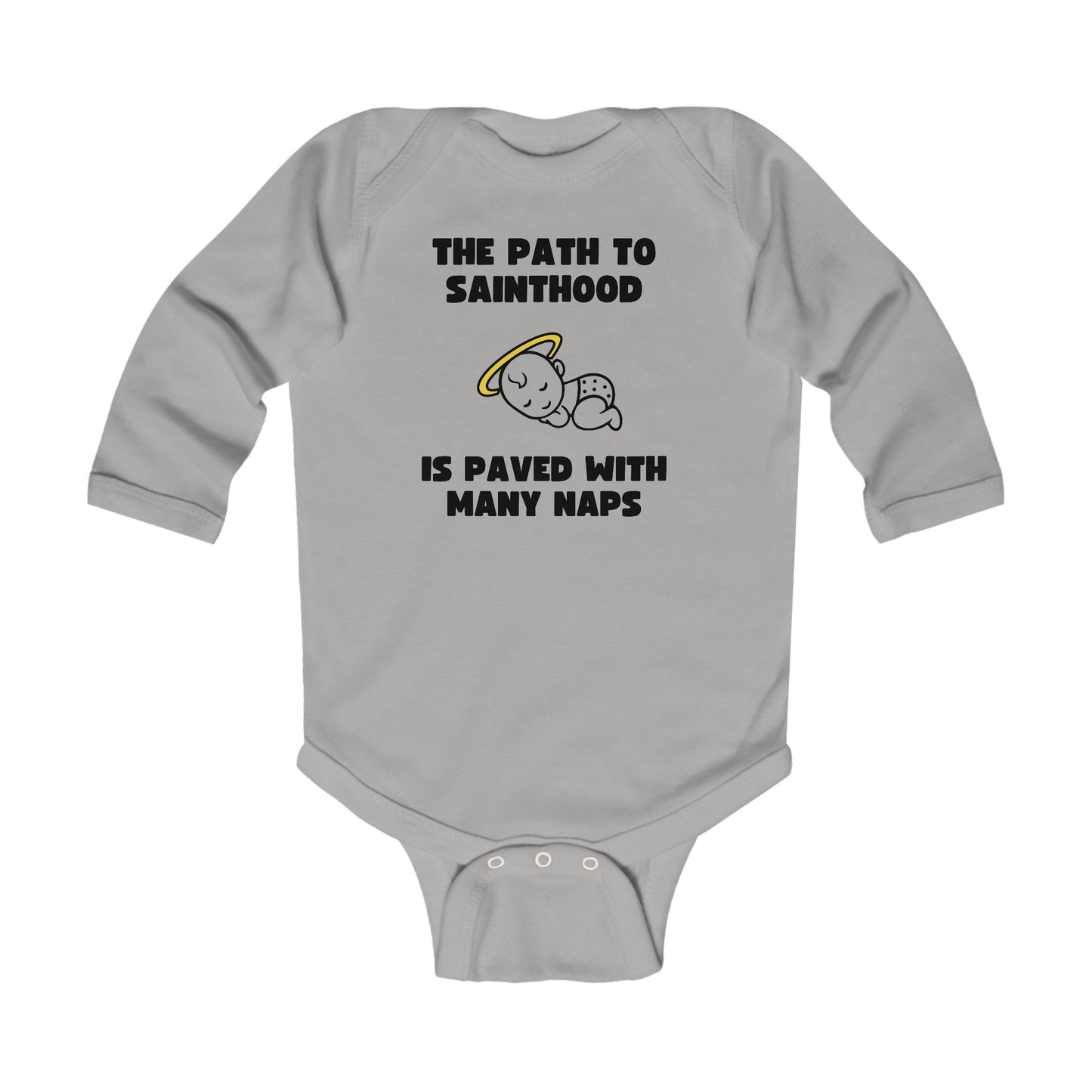 The Path to Sainthood Is Paved With Many Naps | Boy & Girl Long Sleeve Bodysuit
