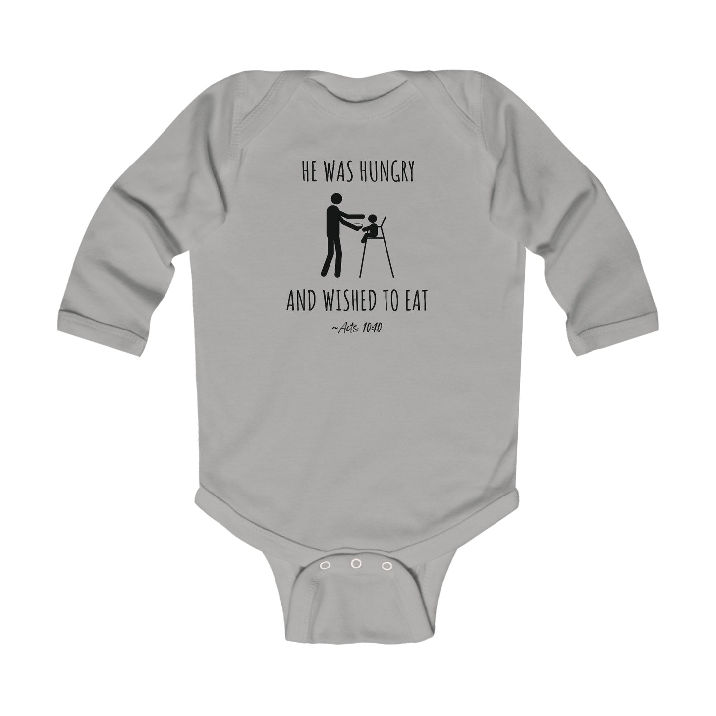 He Was Hungry and Wished to Eat | Boy & Girl Long Sleeve Bodysuit