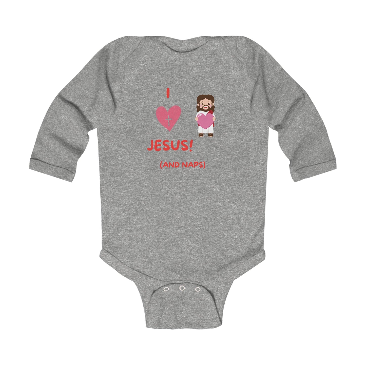 I Love Jesus and Naps | Boy & Girl Long Sleeve Bodysuit