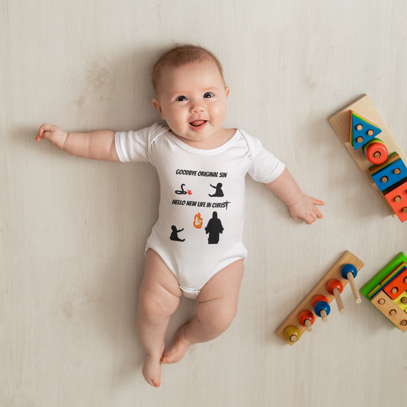 Goodbye Original Sin Hello New Life - Baptism | Boy & Girl Bodysuit