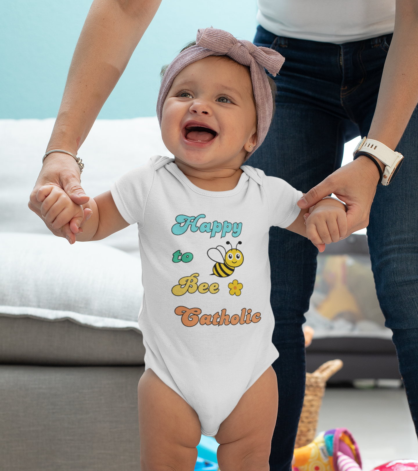 Happy to Bee Catholic | Boy & Girl Bodysuit