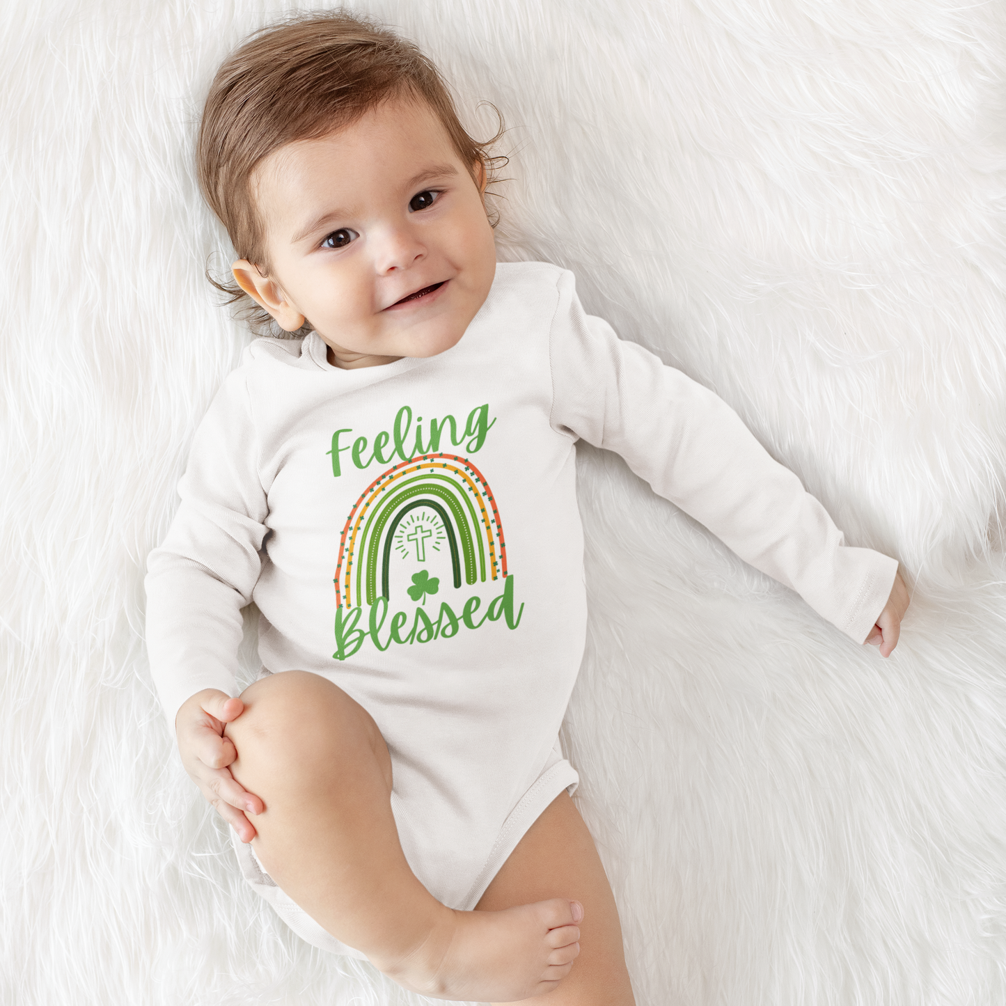 Feeling Blessed -St. Patrick's Day | Boy & Girl Long Sleeve Bodysuit