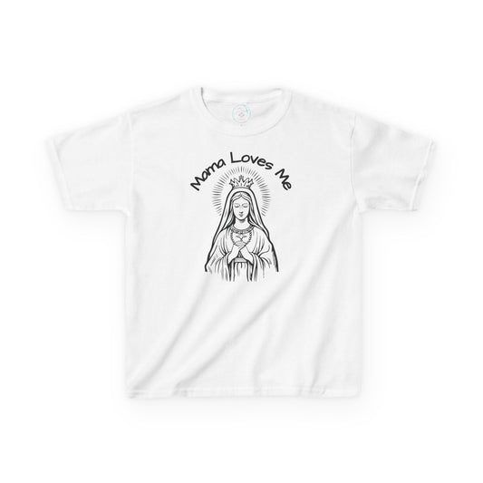 Mama Loves Me—Our Lady Queen of Heaven | Big Kids Tee