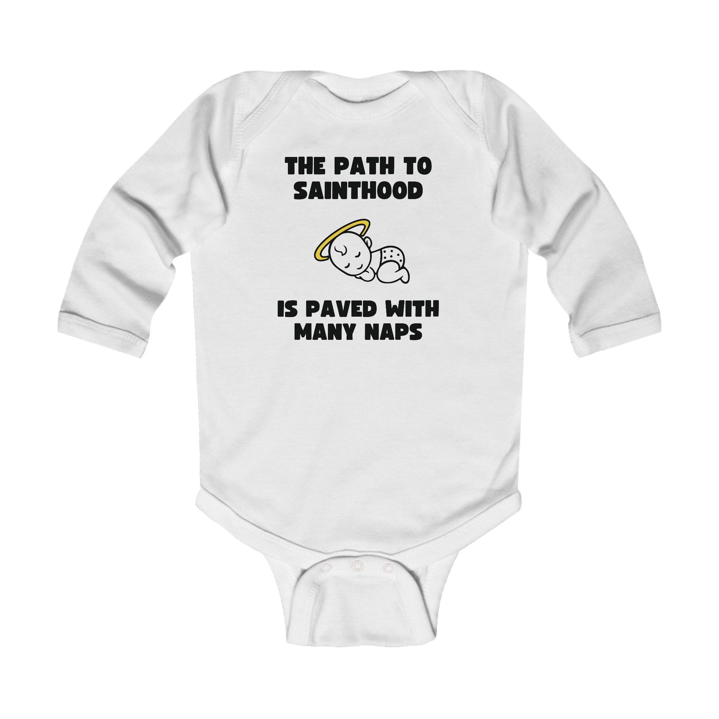 The Path to Sainthood Is Paved With Many Naps | Boy & Girl Long Sleeve Bodysuit