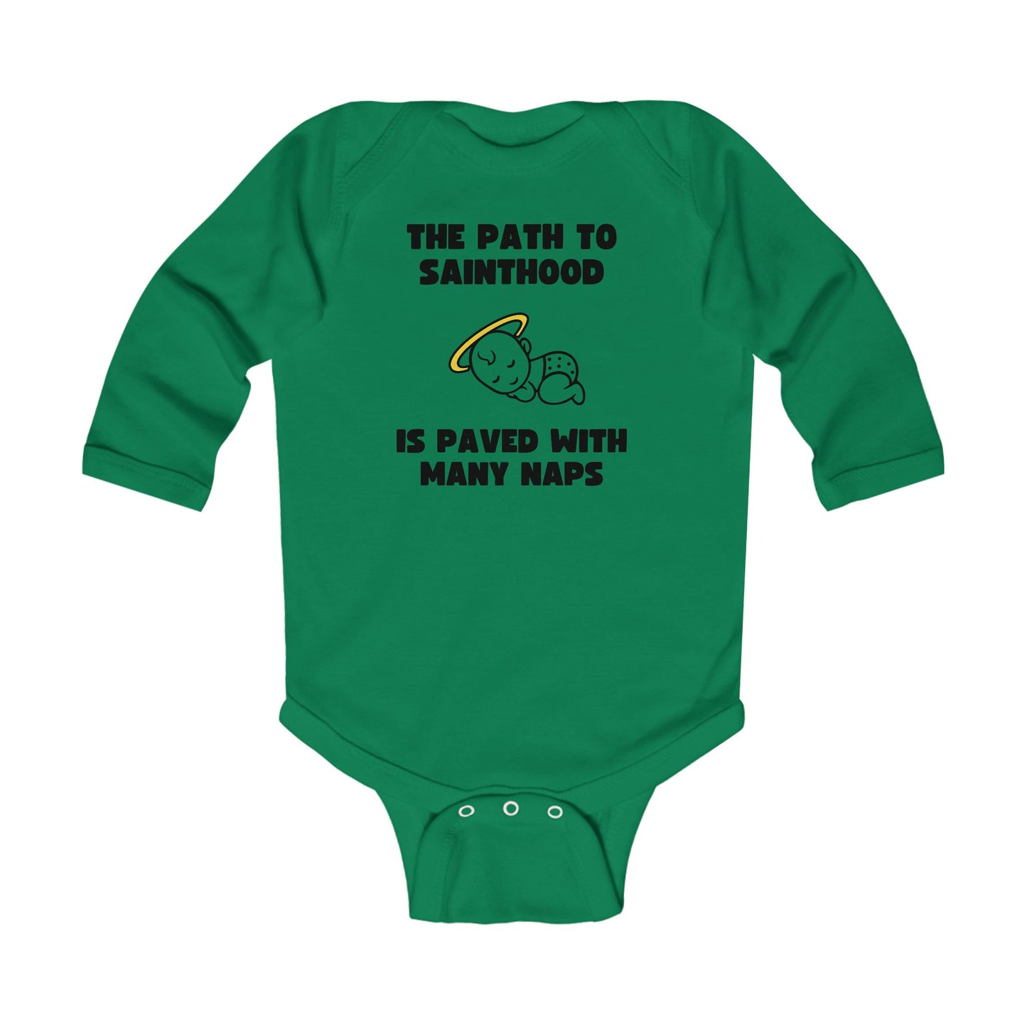 The Path to Sainthood Is Paved With Many Naps | Boy & Girl Long Sleeve Bodysuit
