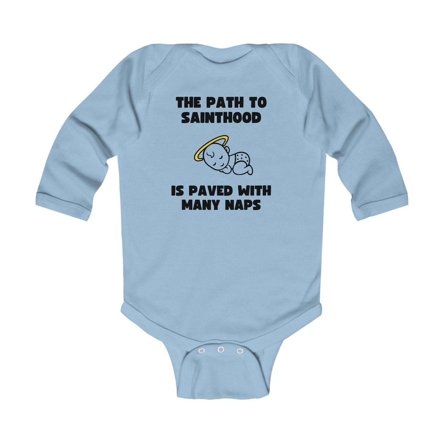 The Path to Sainthood Is Paved With Many Naps | Boy & Girl Long Sleeve Bodysuit