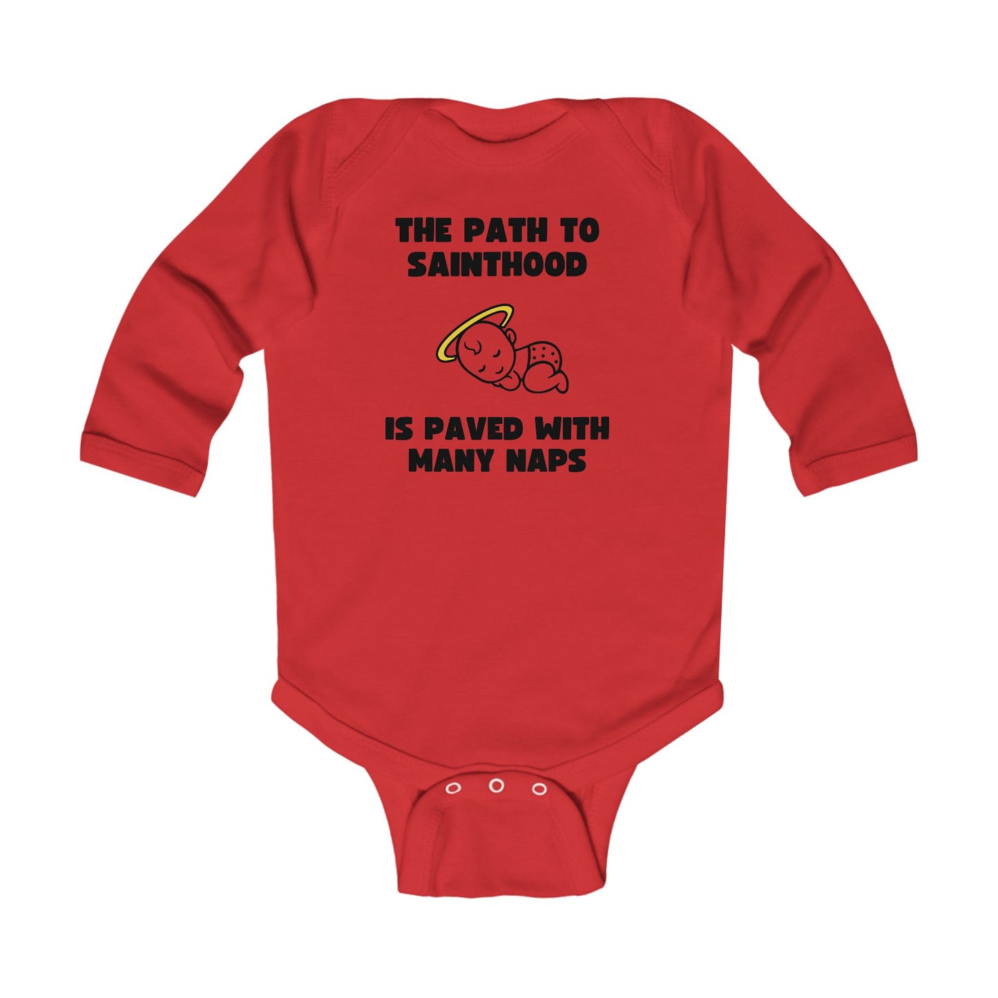 The Path to Sainthood Is Paved With Many Naps | Boy & Girl Long Sleeve Bodysuit