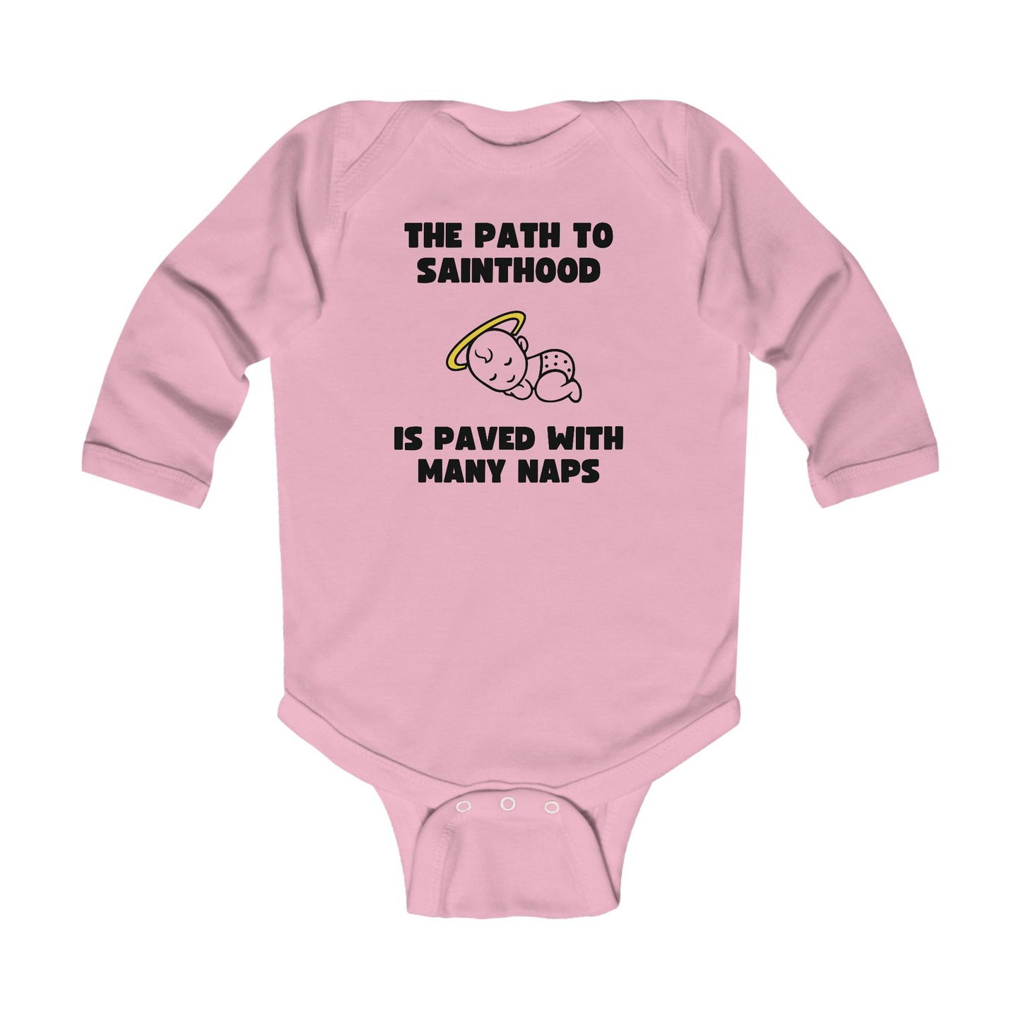 The Path to Sainthood Is Paved With Many Naps | Boy & Girl Long Sleeve Bodysuit