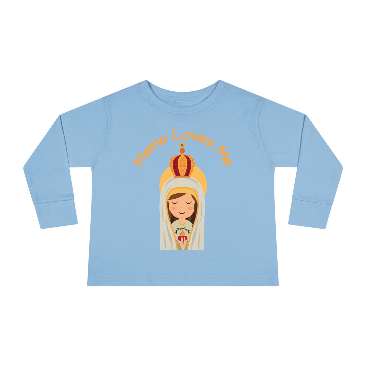 Mama Loves Me—Our Lady of Fatima | Boy & Girl Toddler Long Sleeve T-Shirt
