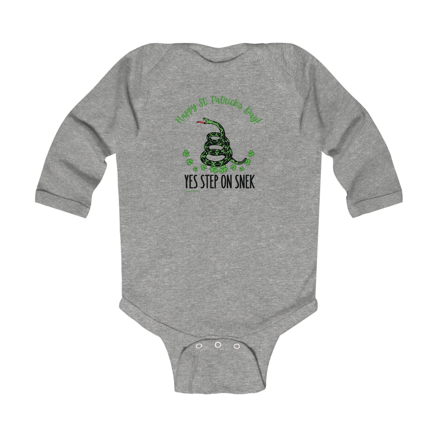 Yes Step on Snek - St. Patrick's Day | Boy & Girl Long Sleeve Bodysuit