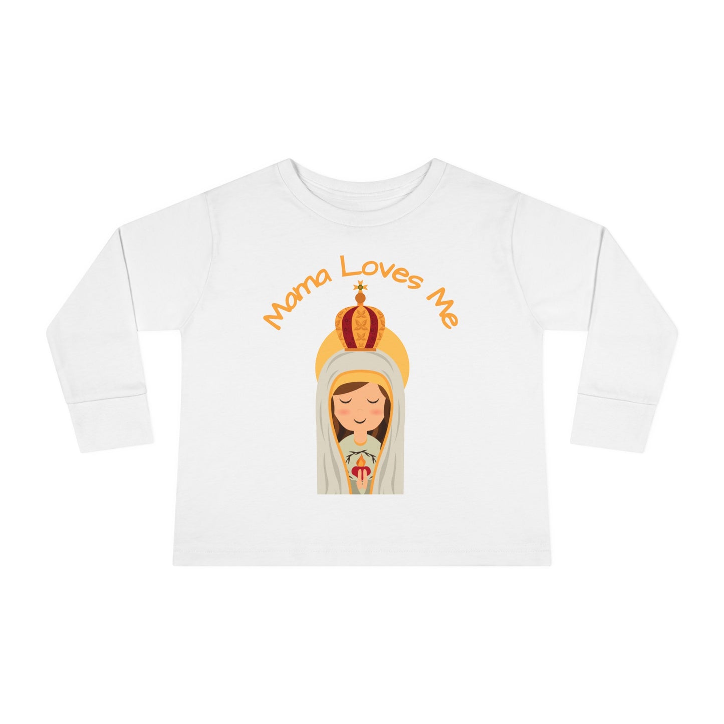 Mama Loves Me—Our Lady of Fatima | Boy & Girl Toddler Long Sleeve T-Shirt