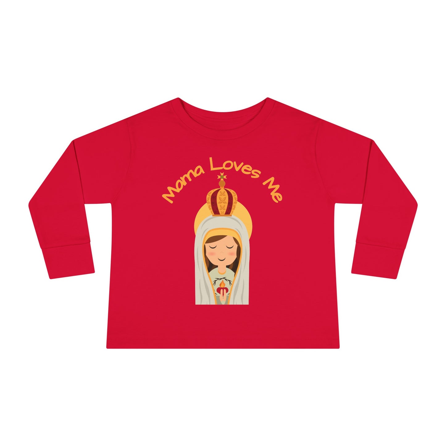 Mama Loves Me—Our Lady of Fatima | Boy & Girl Toddler Long Sleeve T-Shirt