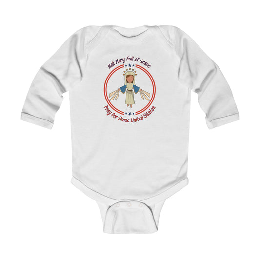 Immaculate Conception - Patroness of the USA | Boy & Girl Long Sleeve Bodysuit