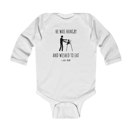 He Was Hungry and Wished to Eat | Boy & Girl Long Sleeve Bodysuit