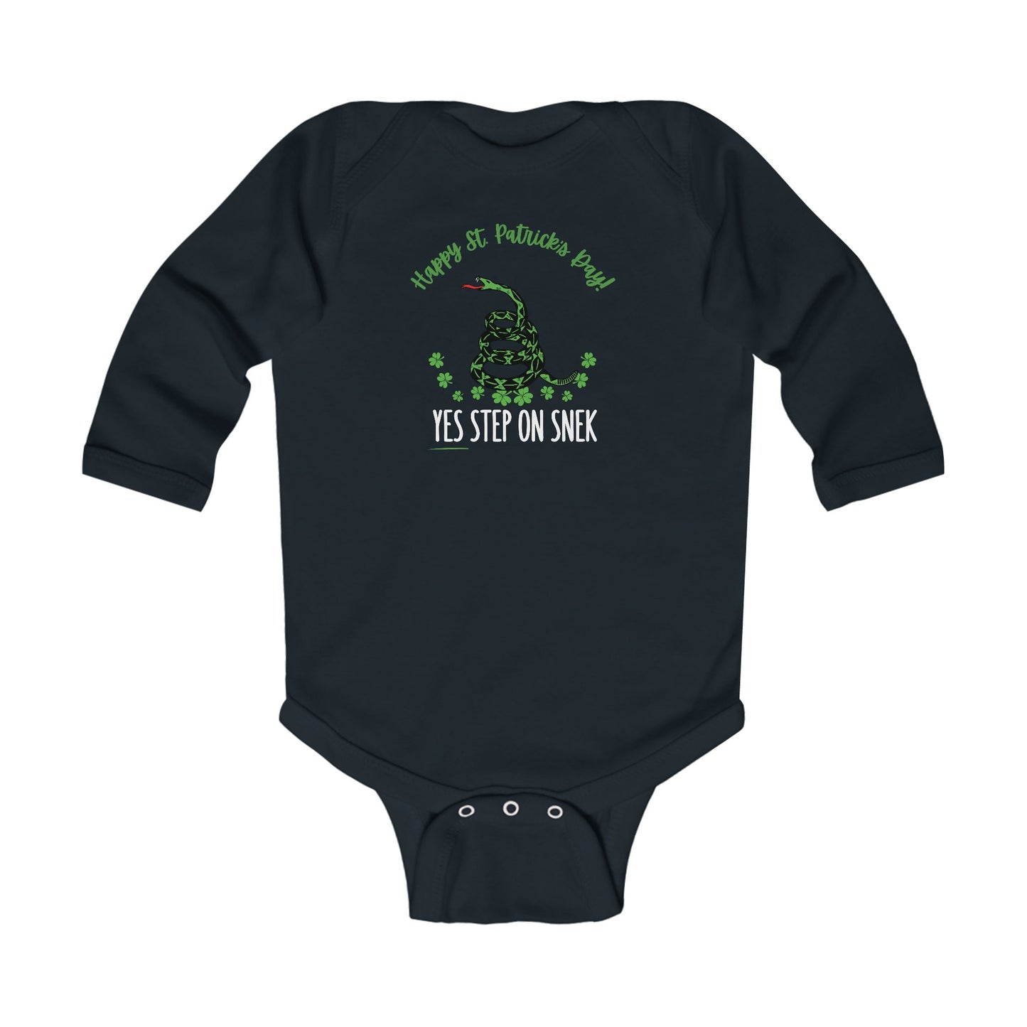 Yes Step on Snek - St. Patrick's Day | Boy & Girl Long Sleeve Bodysuit