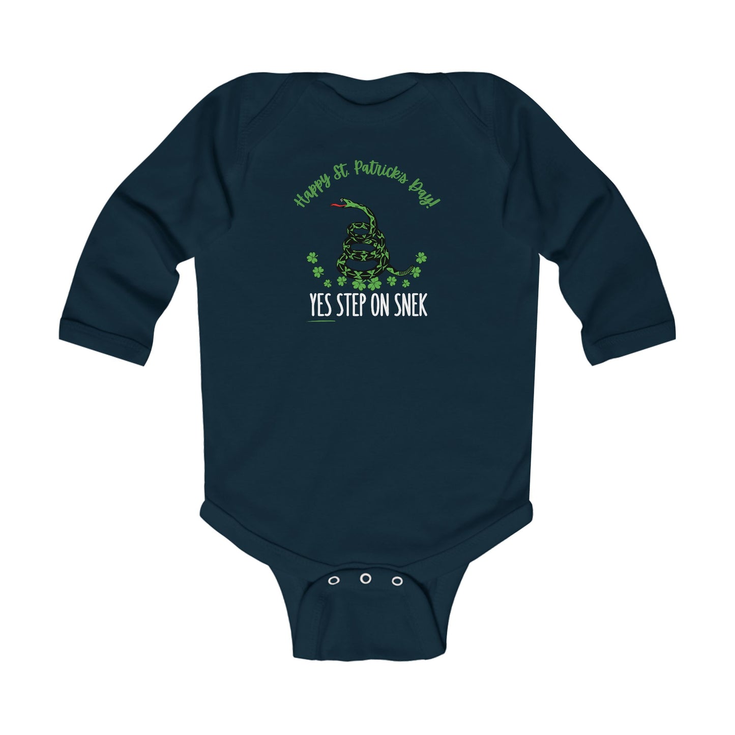Yes Step on Snek - St. Patrick's Day | Boy & Girl Long Sleeve Bodysuit