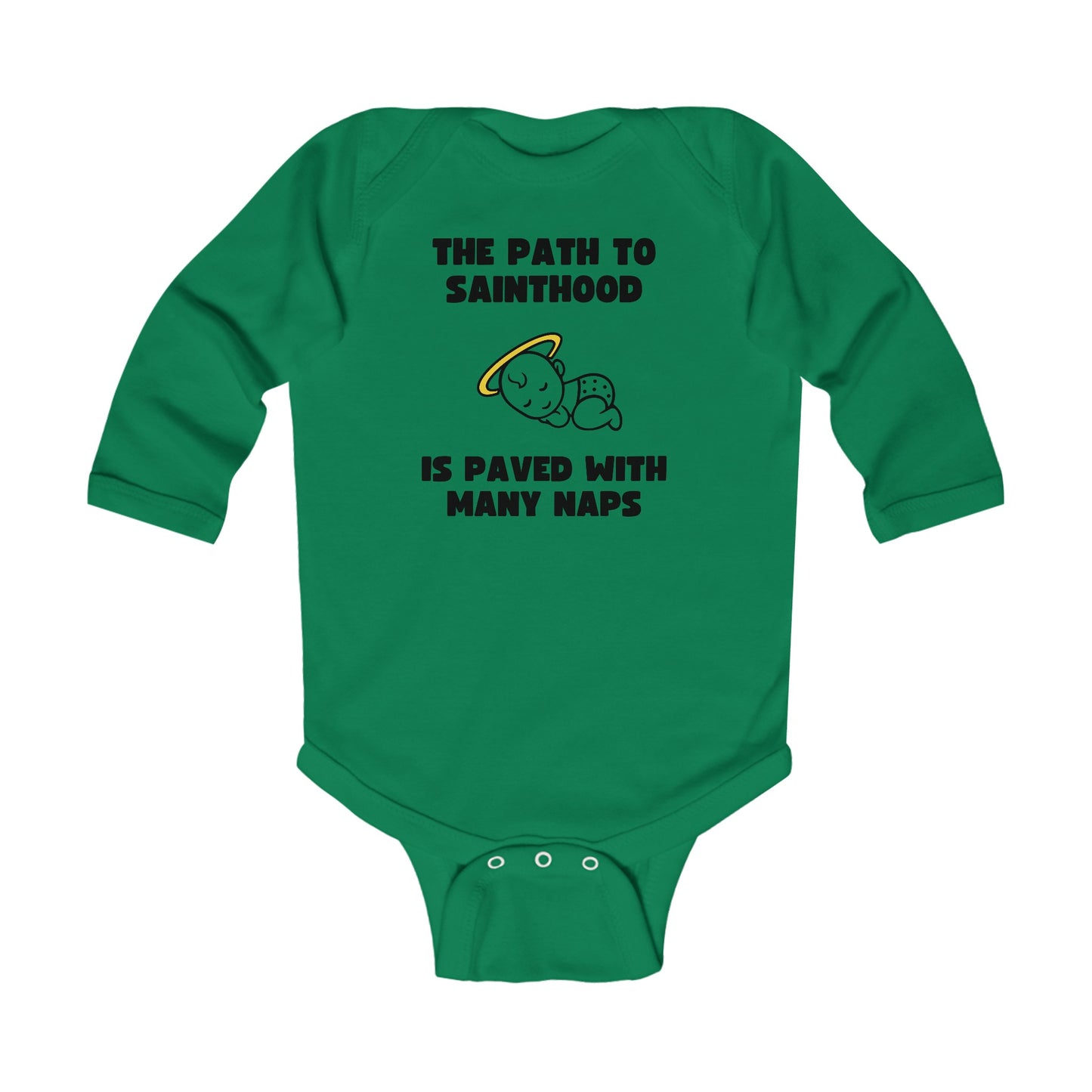 The Path to Sainthood Is Paved With Many Naps | Boy & Girl Long Sleeve Bodysuit
