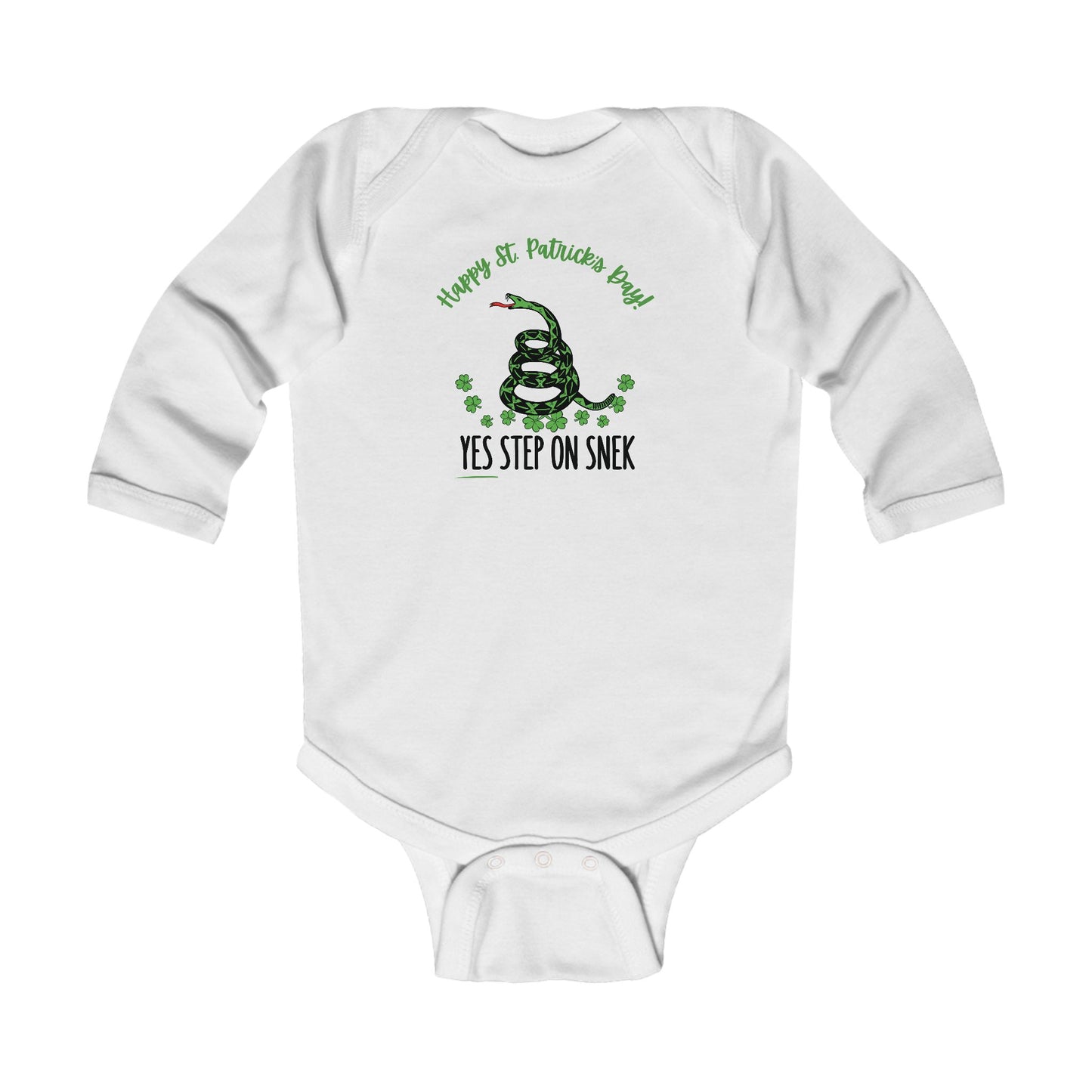 Yes Step on Snek - St. Patrick's Day | Boy & Girl Long Sleeve Bodysuit