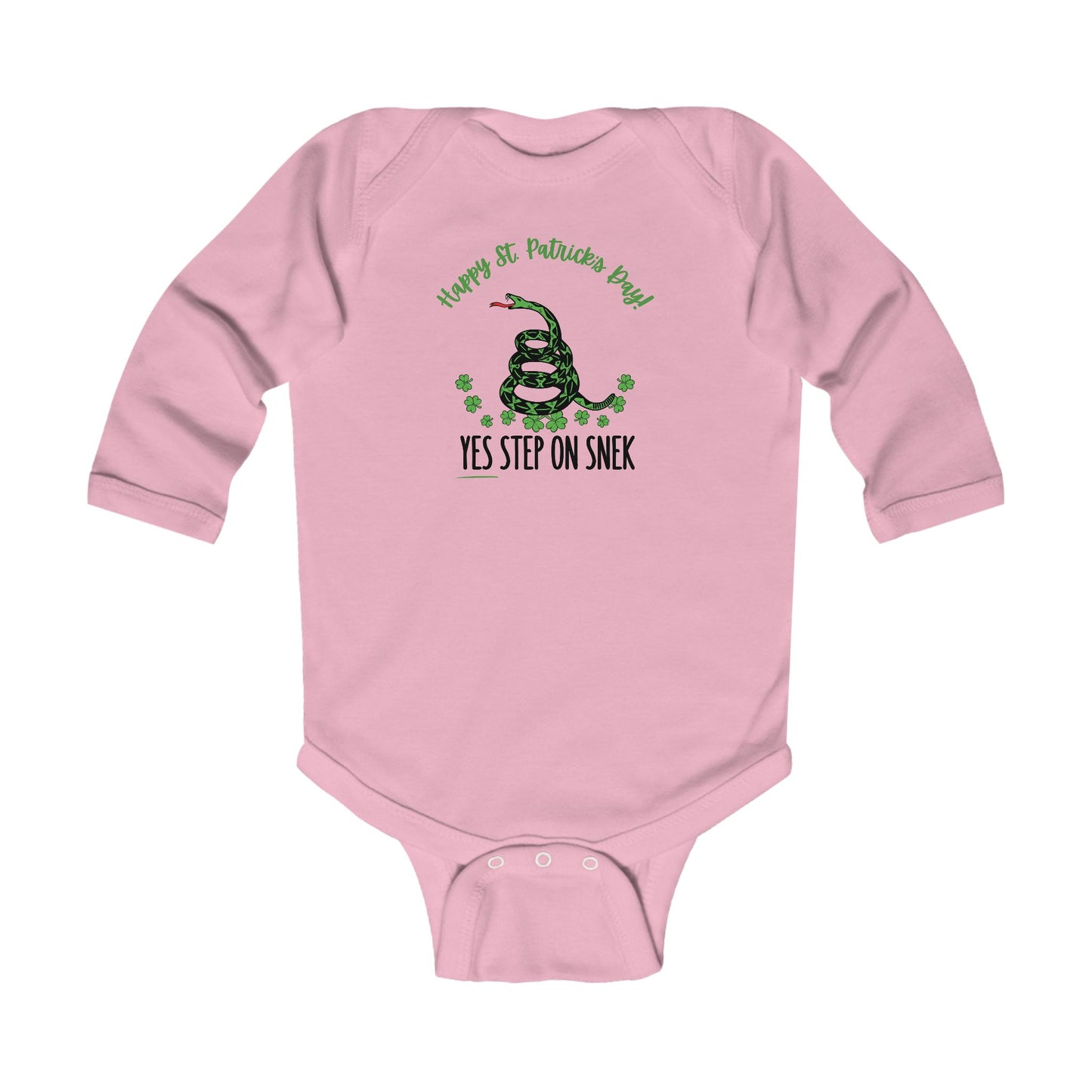 Yes Step on Snek - St. Patrick's Day | Boy & Girl Long Sleeve Bodysuit