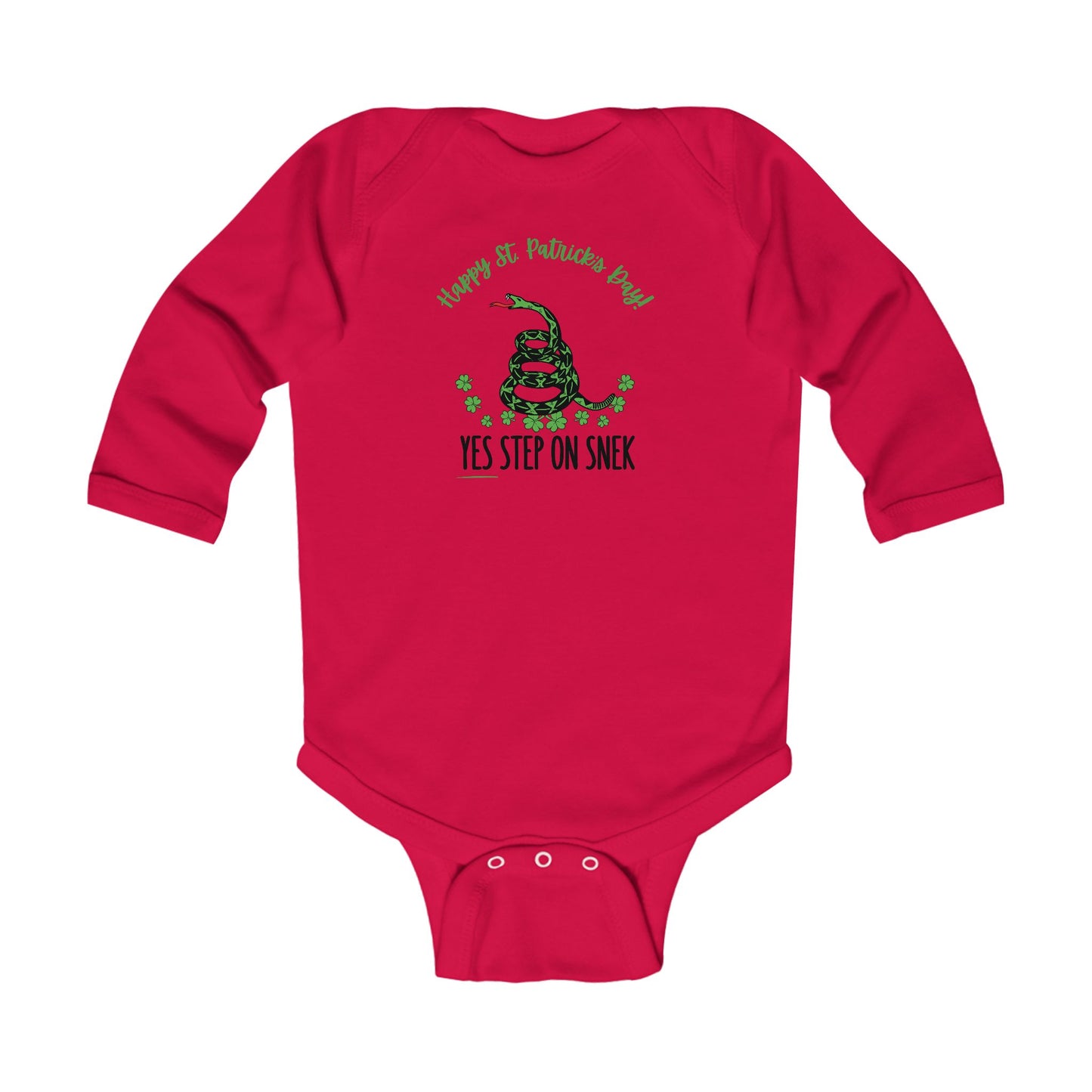 Yes Step on Snek - St. Patrick's Day | Boy & Girl Long Sleeve Bodysuit