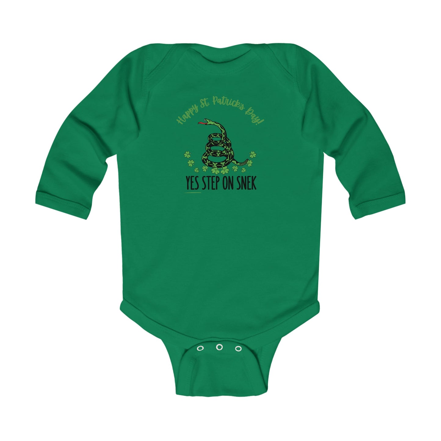 Yes Step on Snek - St. Patrick's Day | Boy & Girl Long Sleeve Bodysuit