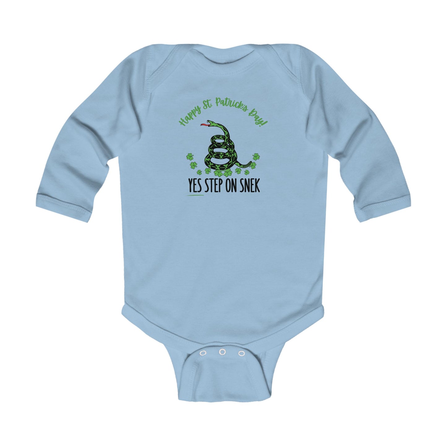 Yes Step on Snek - St. Patrick's Day | Boy & Girl Long Sleeve Bodysuit