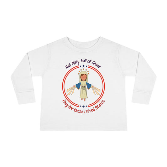 Immaculate Conception - Patroness of the USA  | Boy & Girl Toddler Long Sleeve T-Shirt