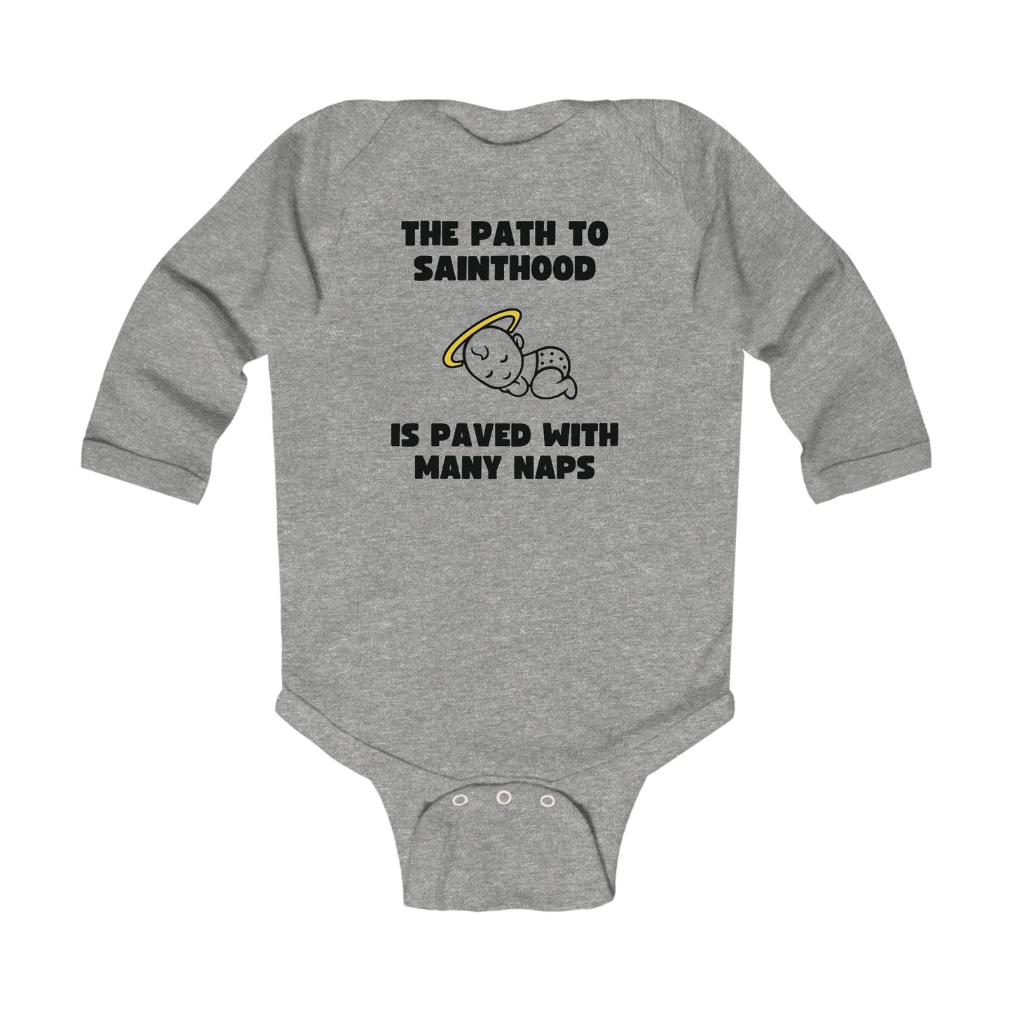 The Path to Sainthood Is Paved With Many Naps | Boy & Girl Long Sleeve Bodysuit