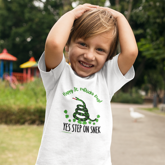 Yes Step on Snek - St. Patrick's Day | Big Kids Tee